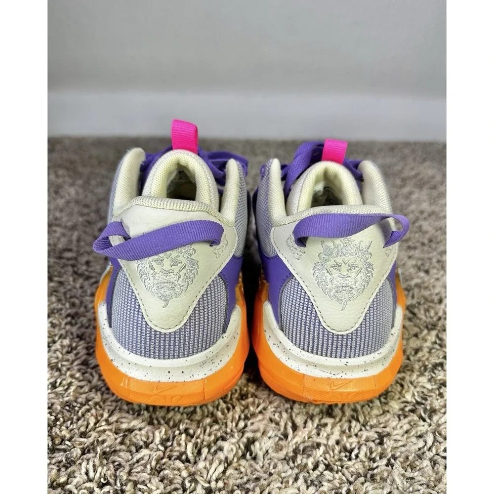 Nike LeBron Witness 7 GS Youth Basketball Shoes Size 4.5Y / 6W Purple Orange